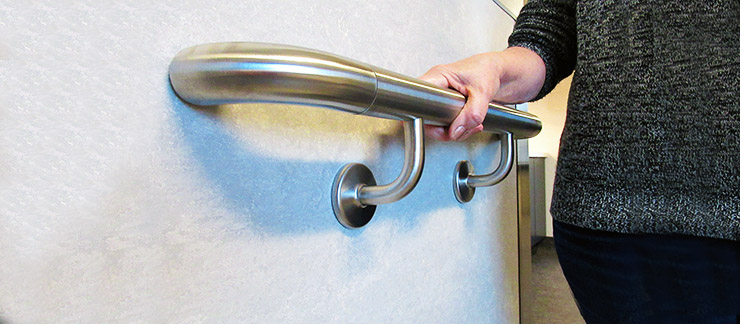 Grab bars can help protect seniors from falling in bathrooms.