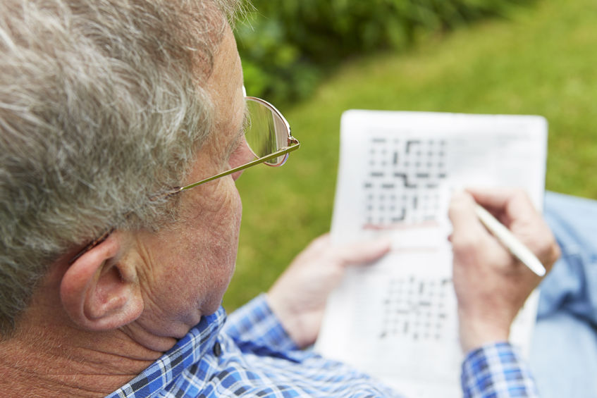 Senior and crossword puzzle