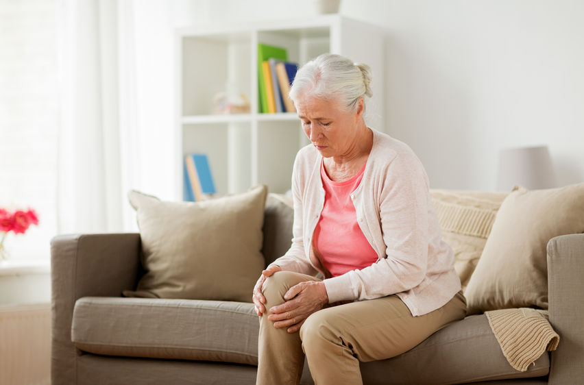 senior with knee joint pain
