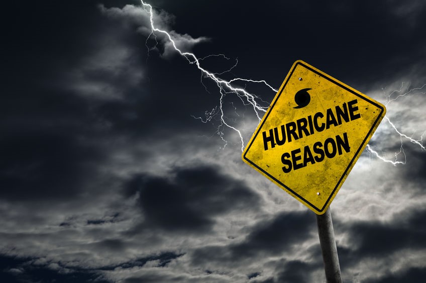 Hurricane season caution sign