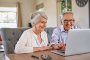 Senior couple using a computer