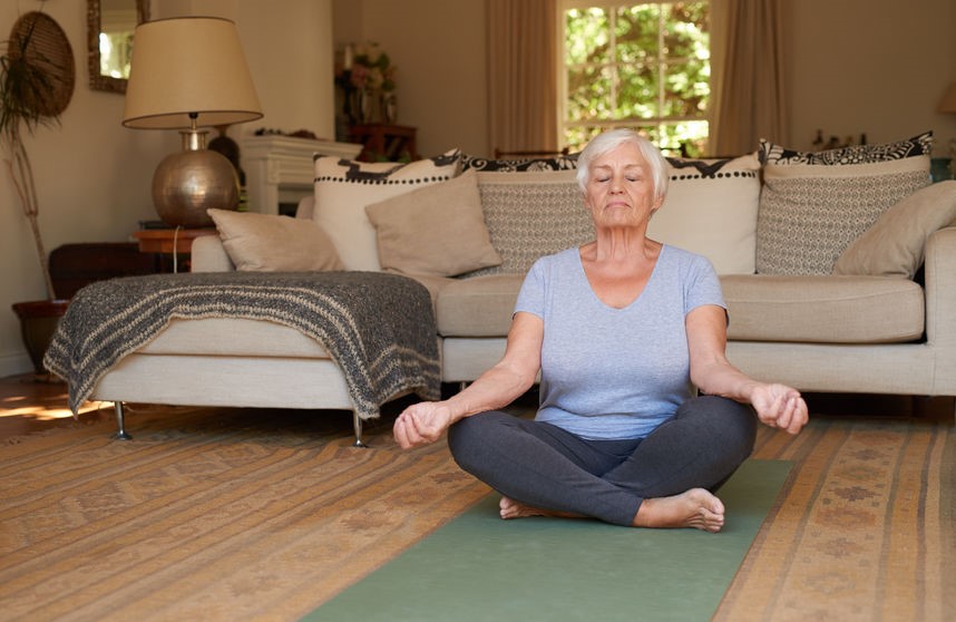 Senior woman meditating