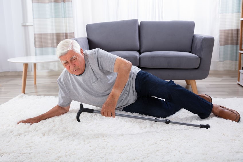 Elderly man who has fallen at home