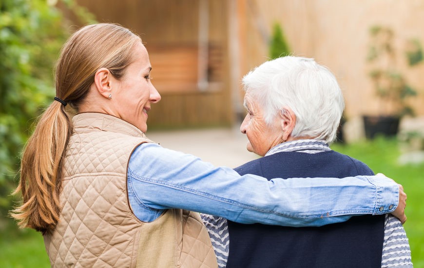 Family caretaker with senior mother