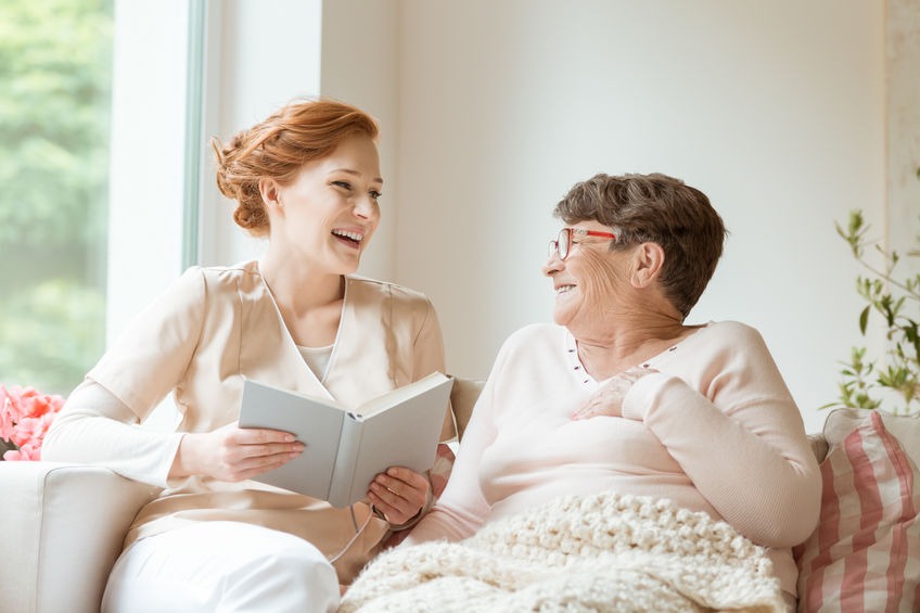 Caregiver with elderly woman