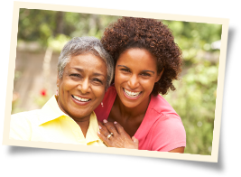 Provider of home care services in North Olmsted hugging elderly patient
