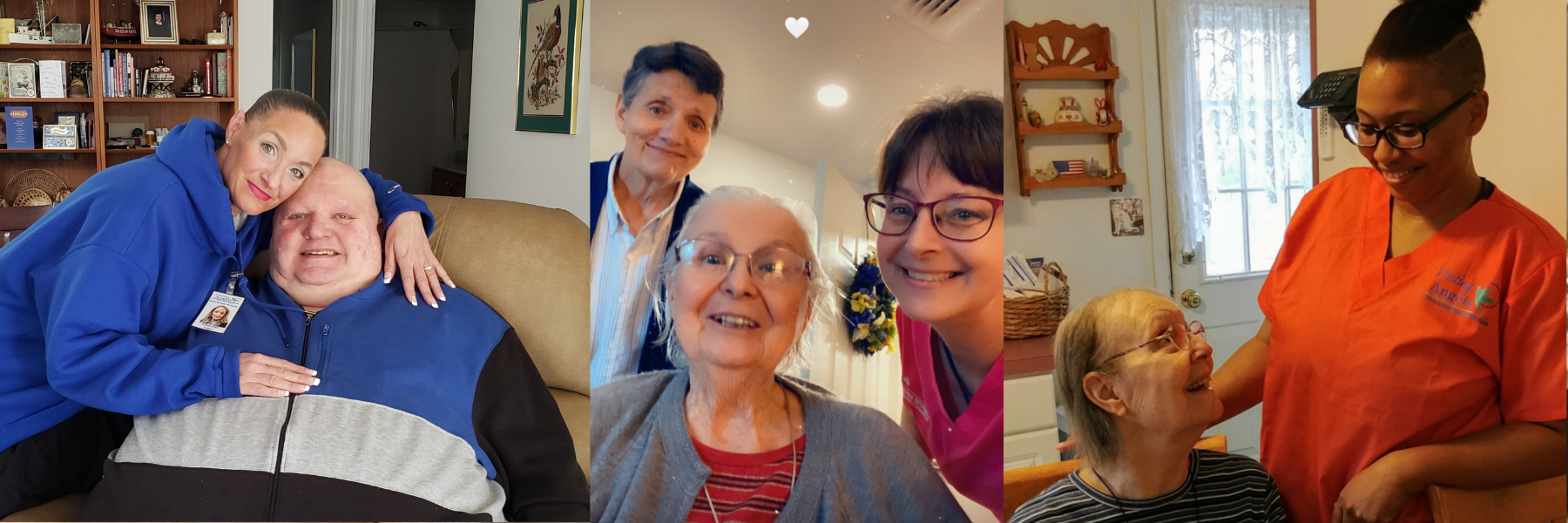 Photos of caregivers giving exceptional in-home care to clients in Bethesda, MD