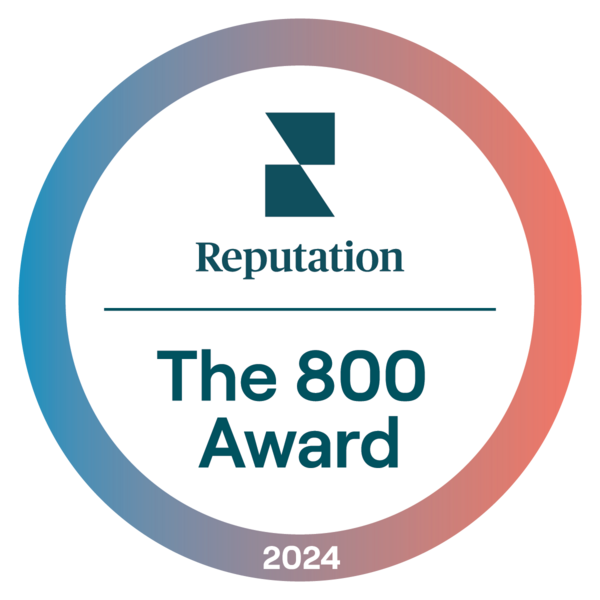 The 800 award badge for 2024.