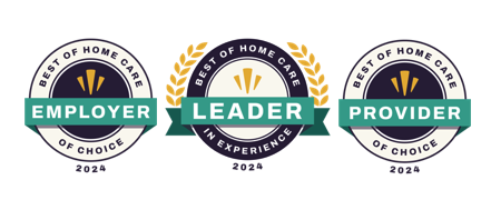 Three badges for best of home care.