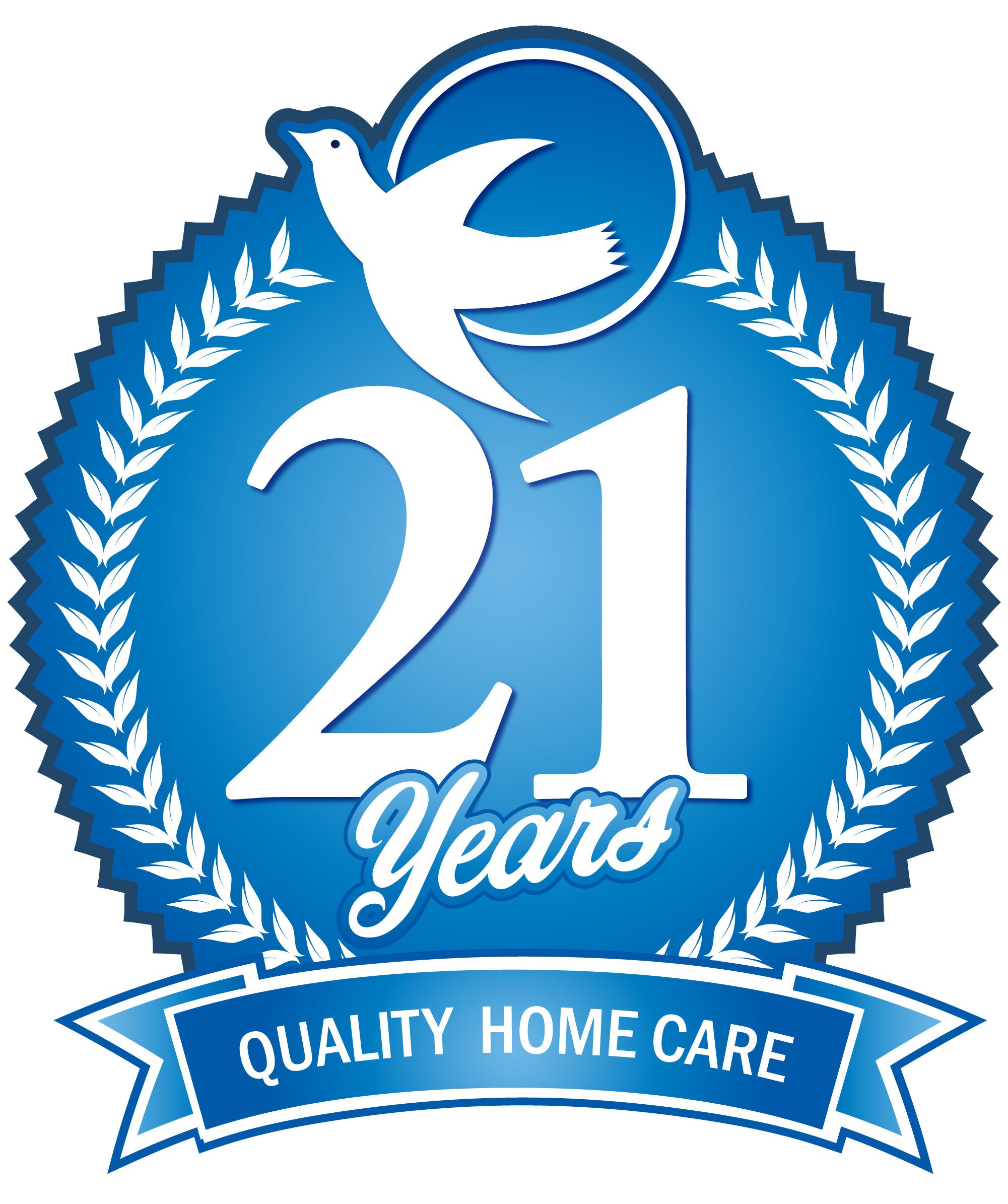 21 years of senior home care badge